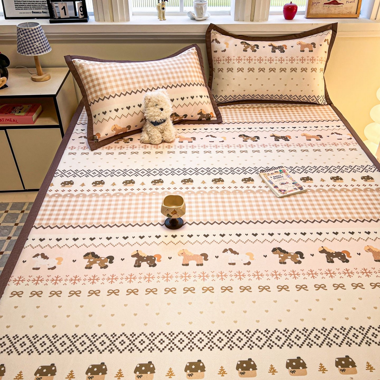 91家纺网 家纺一手货源 找家纺 （总）女子家纺 2026新款费尔岛风冰丝凉席