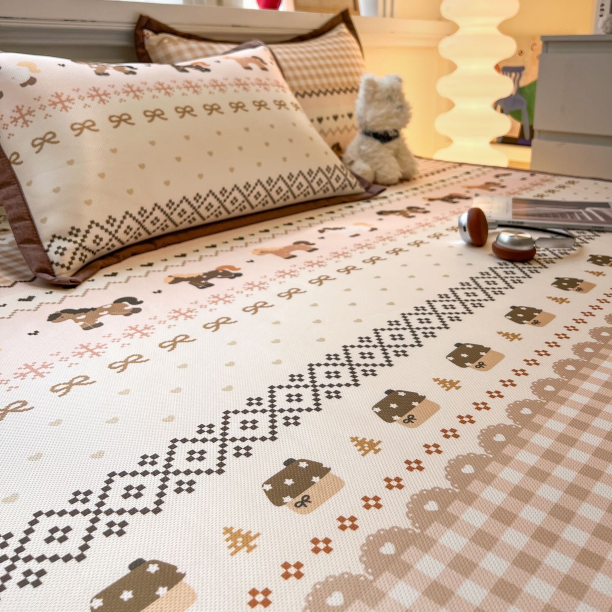 91家纺网 家纺一手货源 找家纺 （总）女子家纺 2026新款费尔岛风冰丝凉席