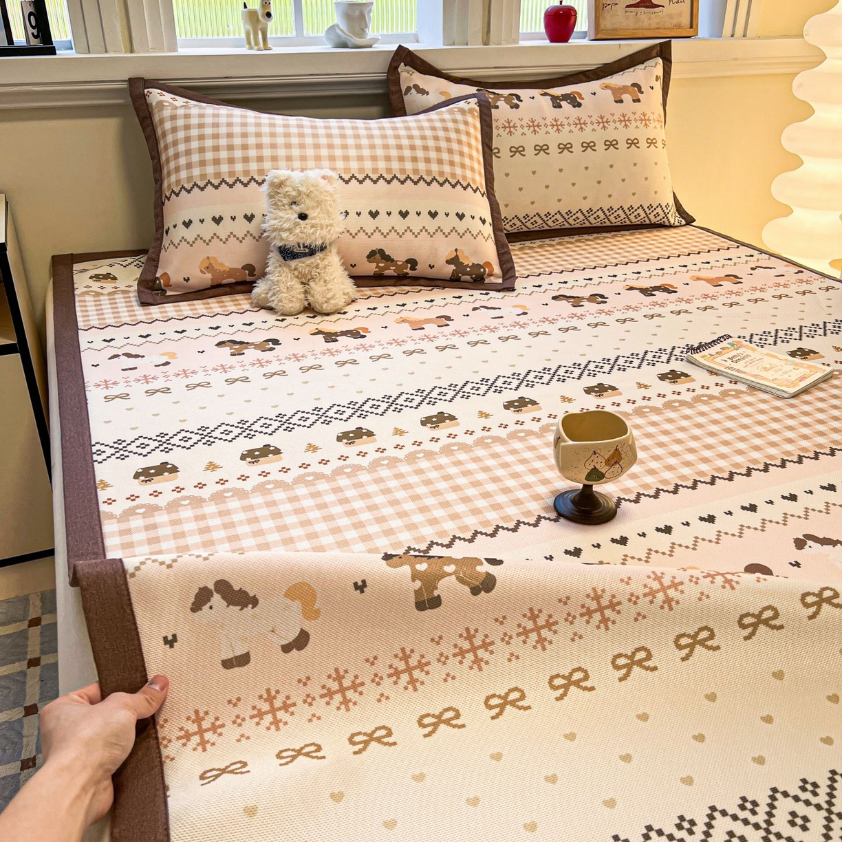 91家纺网 家纺一手货源 找家纺 （总）女子家纺 2026新款费尔岛风冰丝凉席