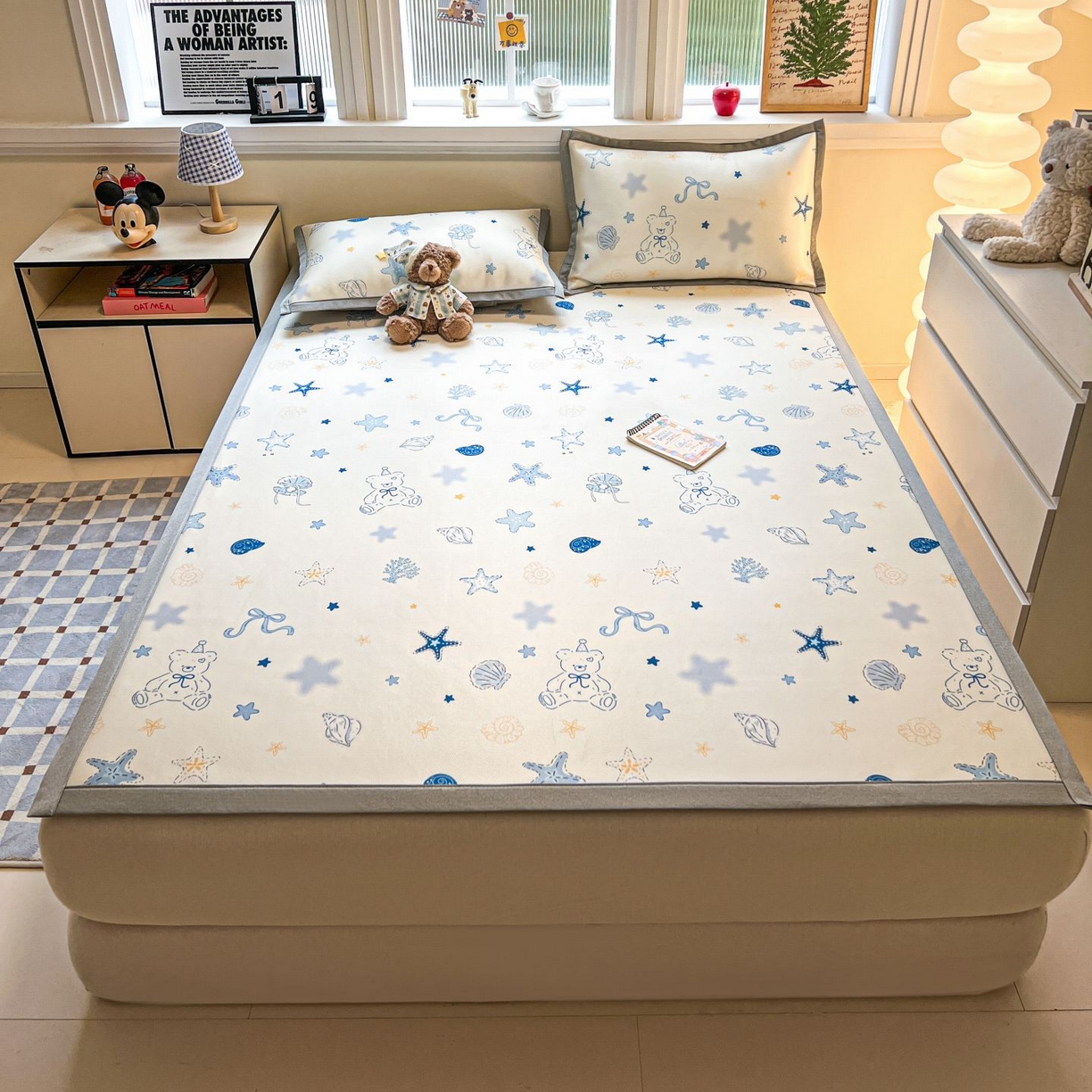 女子家纺 2026新款费尔岛风冰丝凉席 夏日海星