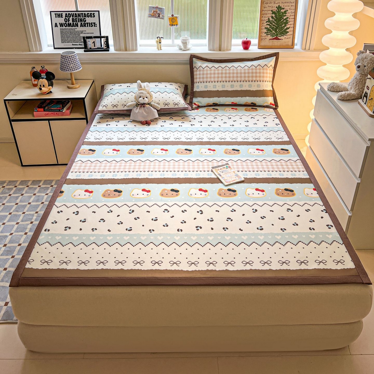 女子家纺 2026新款费尔岛风冰丝凉席 奶咖喵语