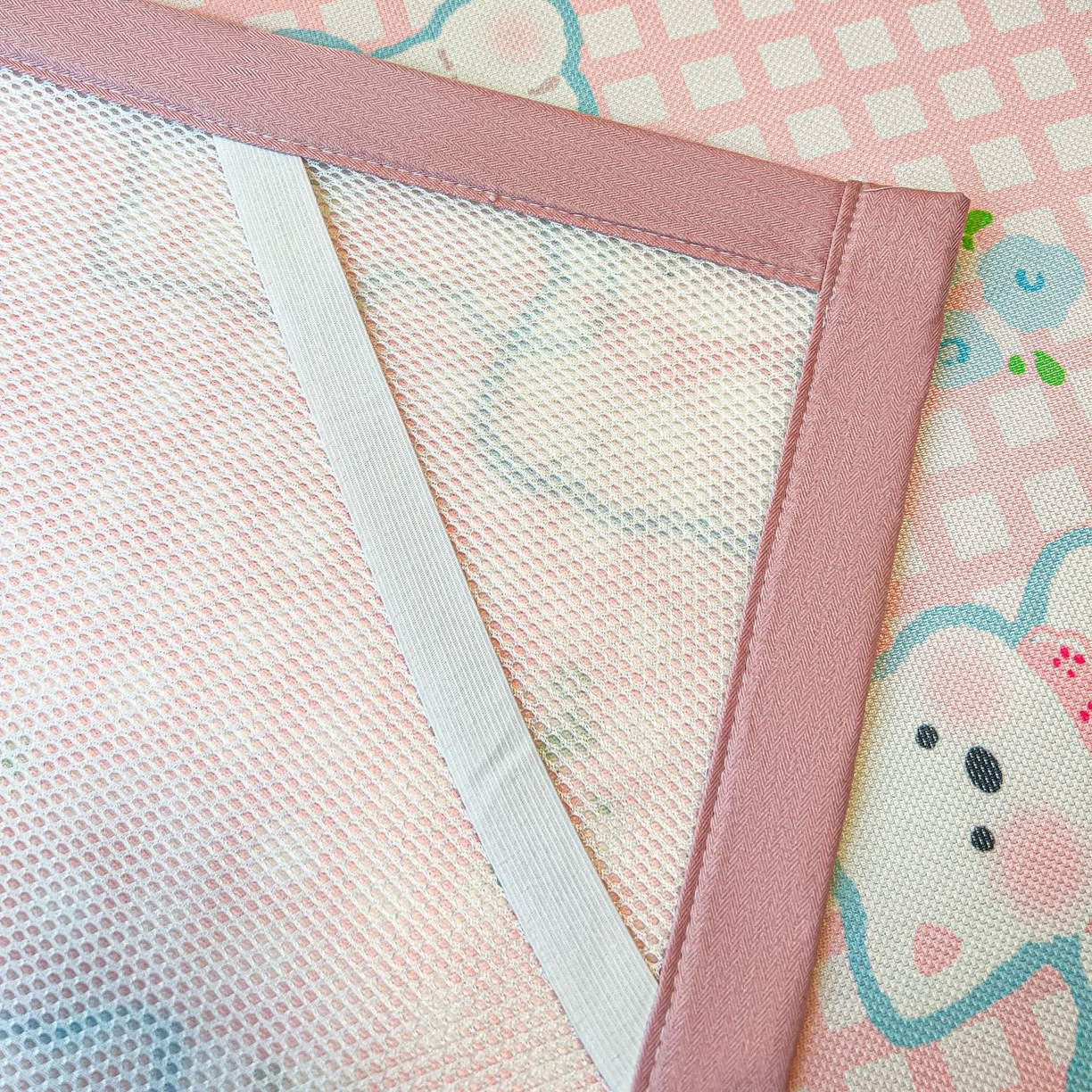 91家纺网 家纺一手货源 找家纺 女子家纺 2026新款费尔岛风冰丝凉席 粉格西高