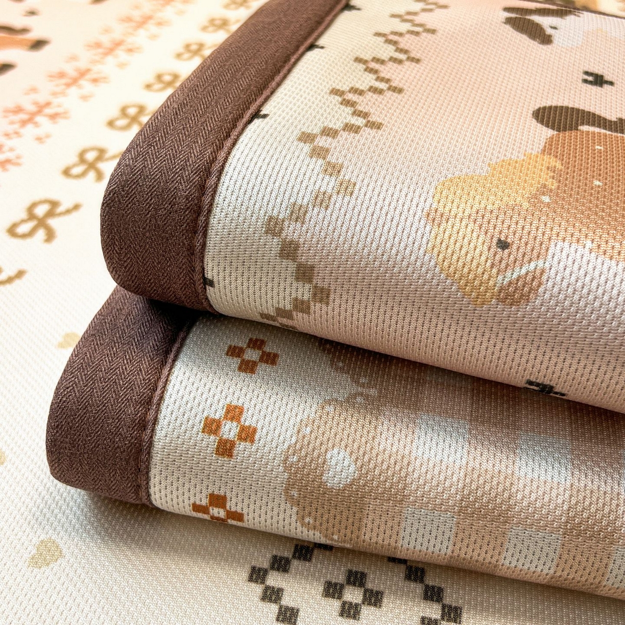 91家纺网 家纺一手货源 找家纺 女子家纺 2026新款费尔岛风冰丝凉席 费尔岛马