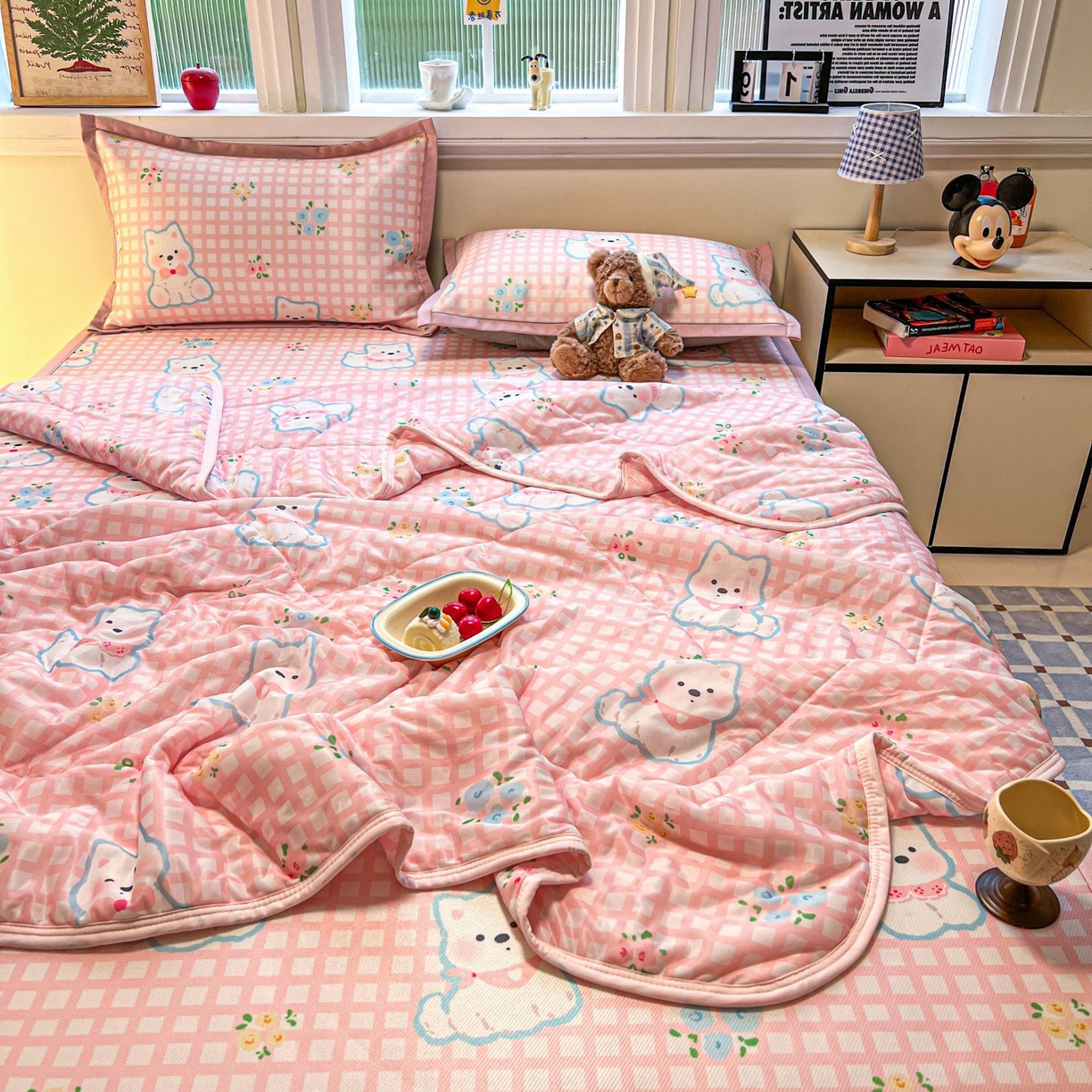 91家纺网 家纺一手货源 找家纺 （总）女子家纺 2026新款费尔岛风冰丝凉席夏被套件系列