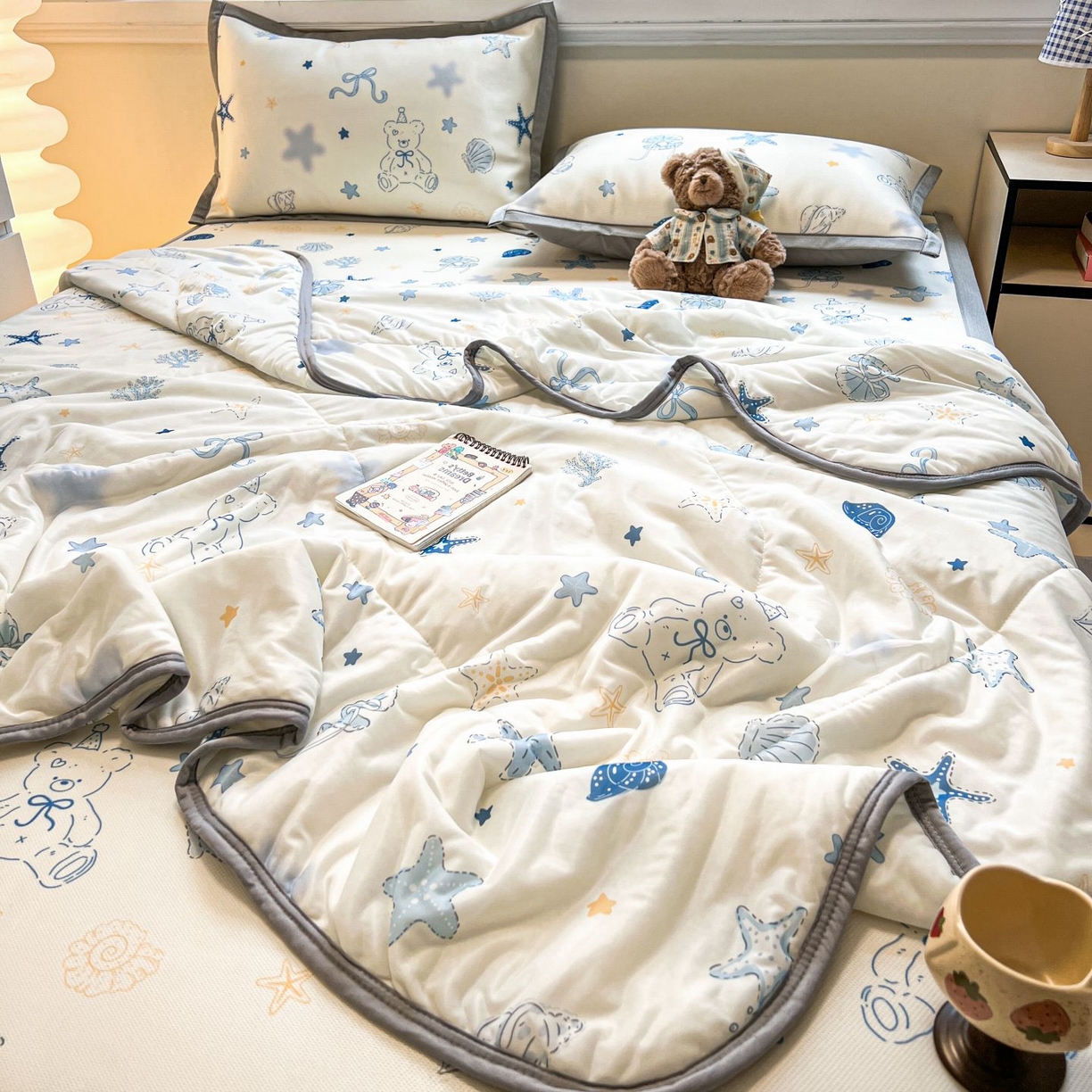 91家纺网 家纺一手货源 找家纺 （总）女子家纺 2026新款费尔岛风冰丝凉席夏被套件系列