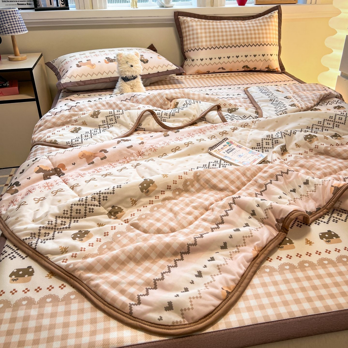 91家纺网 家纺一手货源 找家纺 （总）女子家纺 2026新款费尔岛风冰丝凉席夏被套件系列