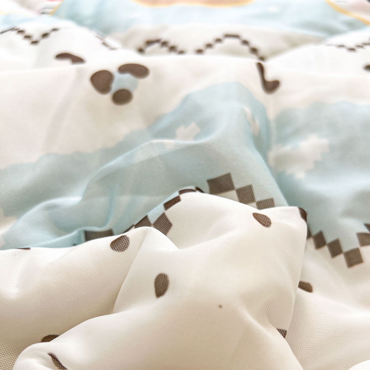 91家纺网 家纺一手货源 找家纺 女子家纺 2026新款费尔岛风冰丝凉席夏被套件系列 奶咖喵语