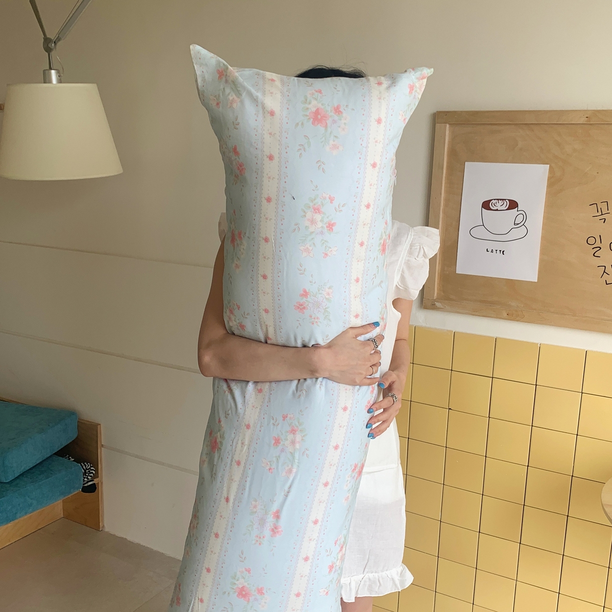 91家纺网 家纺一手货源 找家纺 桃喜 2026新款全棉巨无霸长抱枕 全棉长抱枕-馥郁蓝