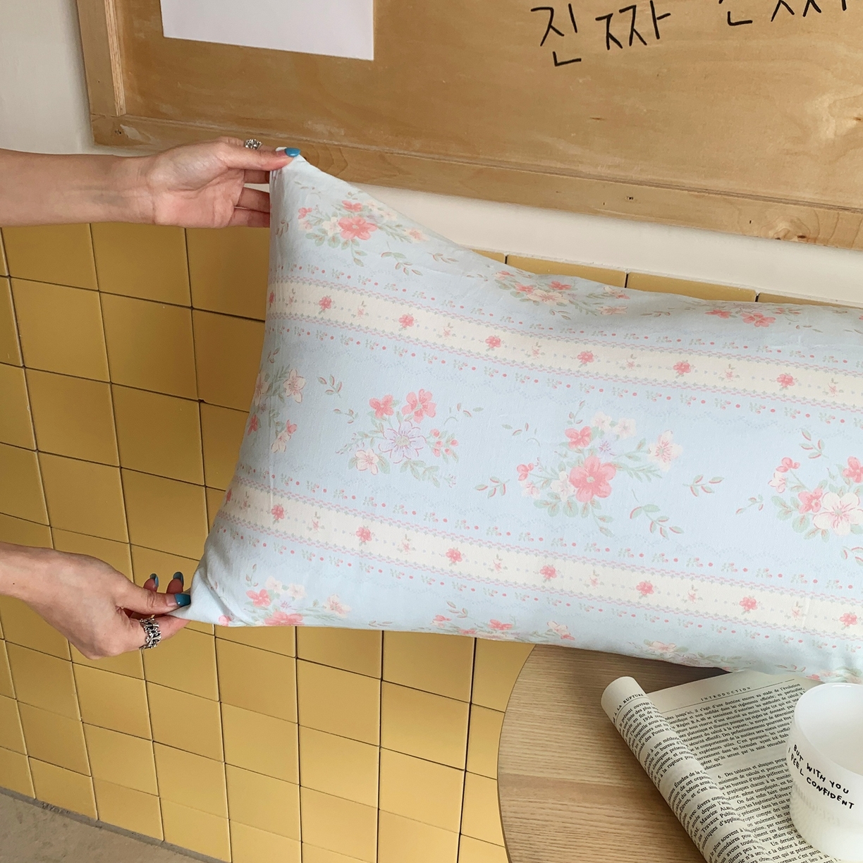 91家纺网 家纺一手货源 找家纺 桃喜 2026新款全棉巨无霸长抱枕 全棉长抱枕-馥郁蓝