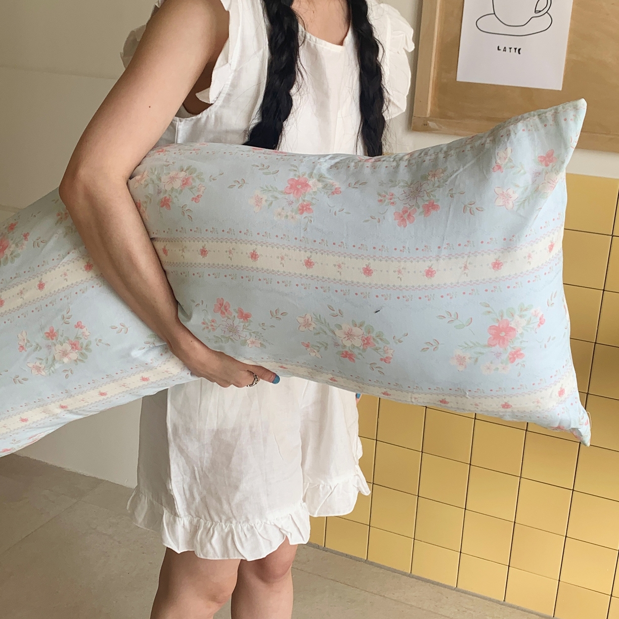 91家纺网 家纺一手货源 找家纺 桃喜 2026新款全棉巨无霸长抱枕 全棉长抱枕-馥郁蓝