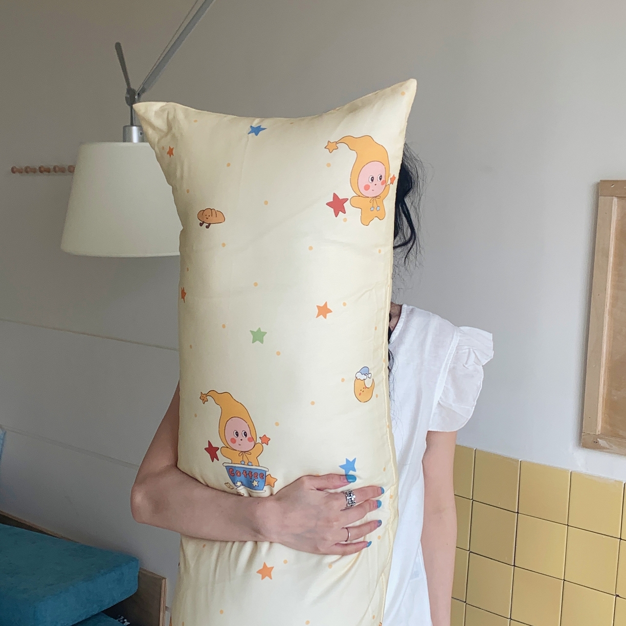 91家纺网 家纺一手货源 找家纺 桃喜 2026新款全棉巨无霸长抱枕 全棉长抱枕-小星星