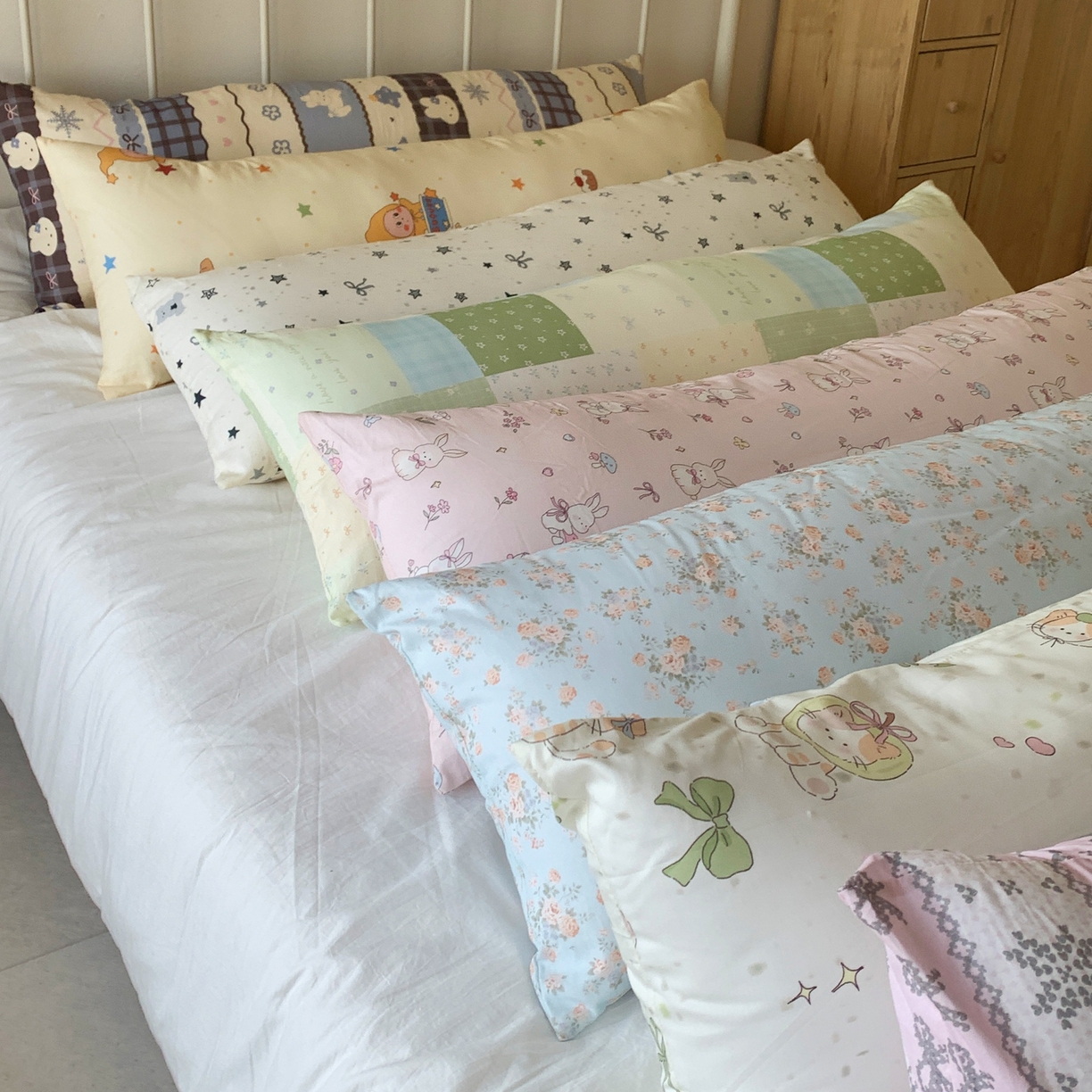 91家纺网 家纺一手货源 找家纺 桃喜 2026新款全棉巨无霸长抱枕 组合图（仅供展示不可下单）