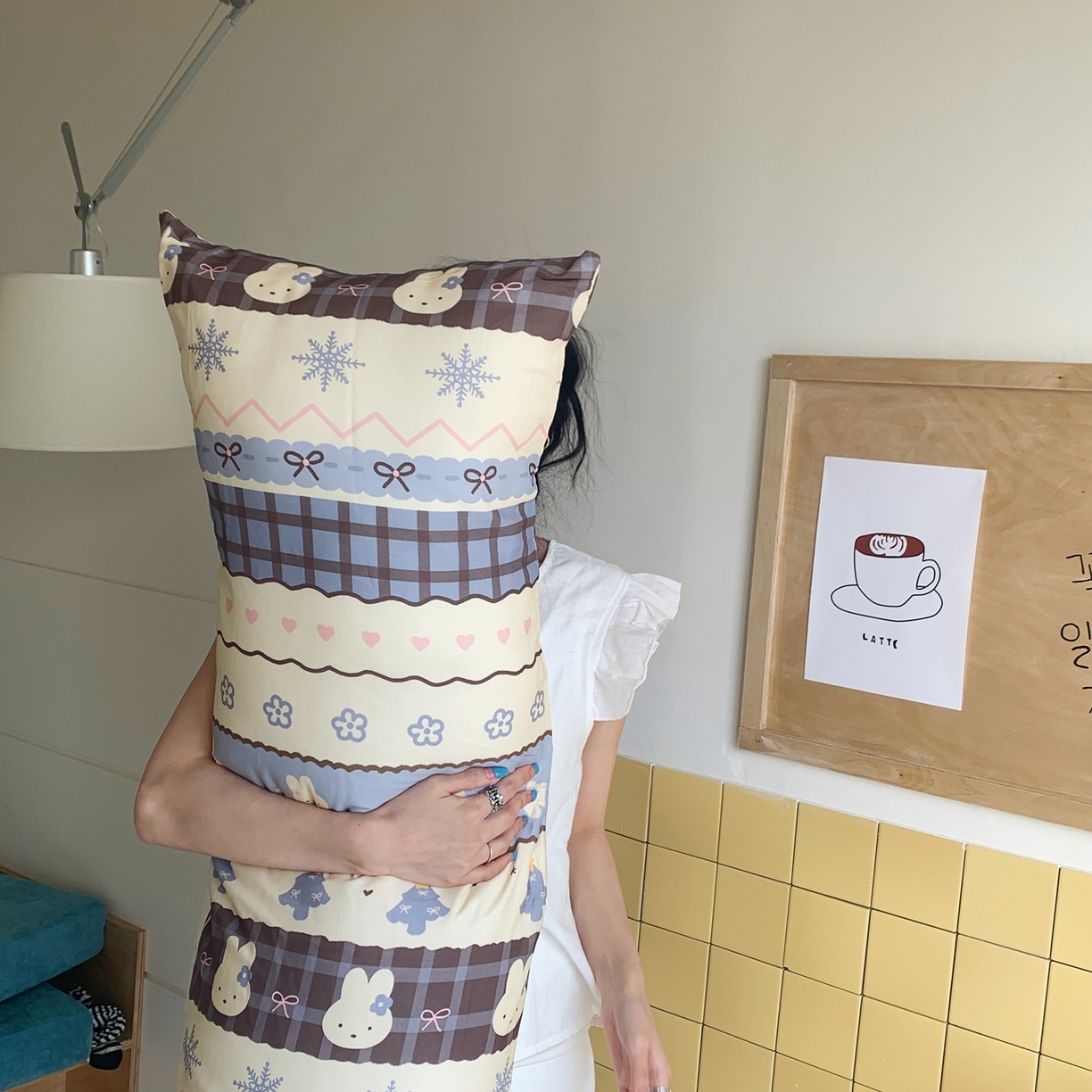 91家纺网 家纺一手货源 找家纺 桃喜 2026新款全棉巨无霸长抱枕 全棉长抱枕-费尔岛小兔