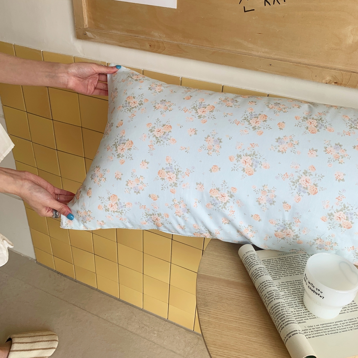 91家纺网 家纺一手货源 找家纺 桃喜 2026新款全棉巨无霸长抱枕 全棉长抱枕-山茶