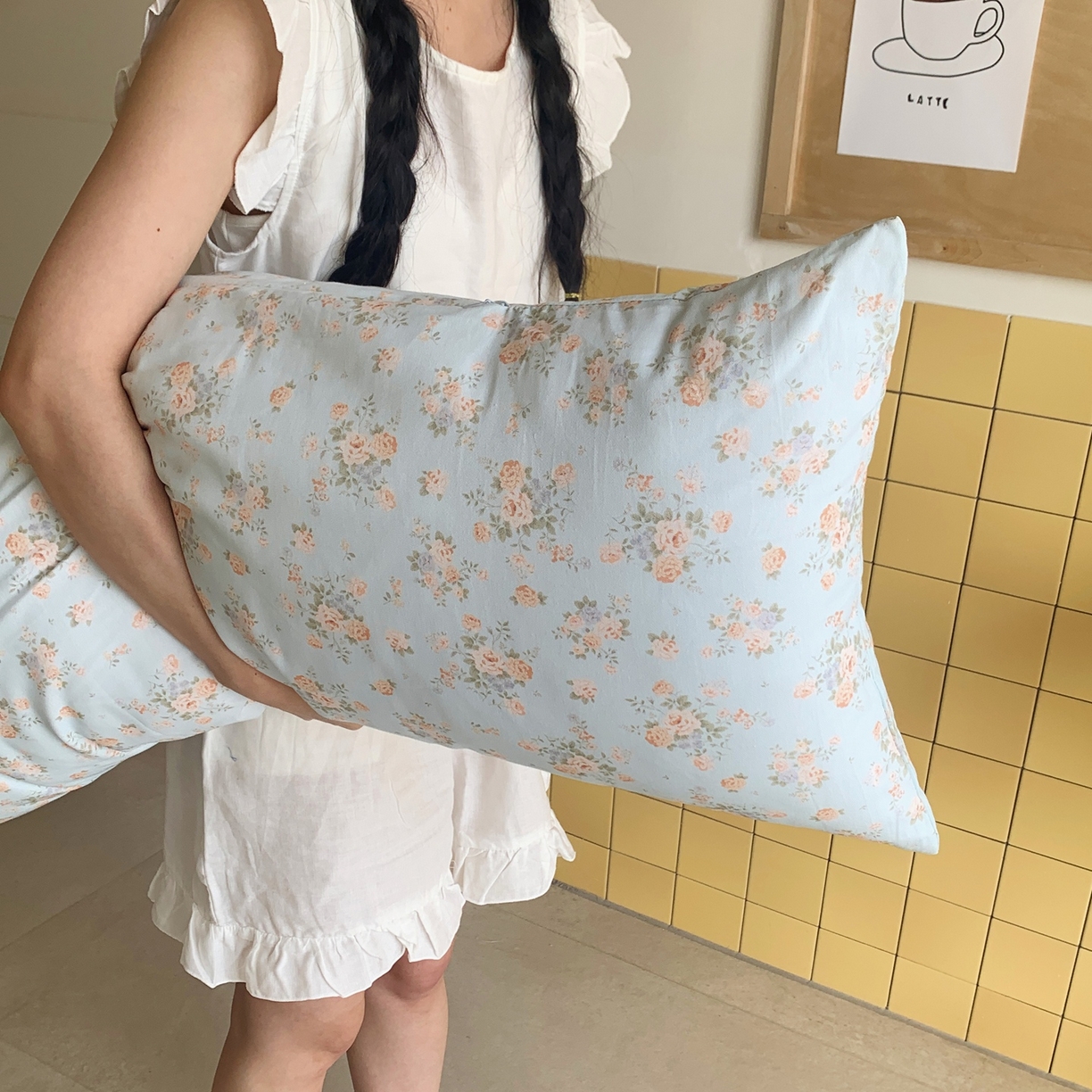 91家纺网 家纺一手货源 找家纺 桃喜 2026新款全棉巨无霸长抱枕 全棉长抱枕-山茶