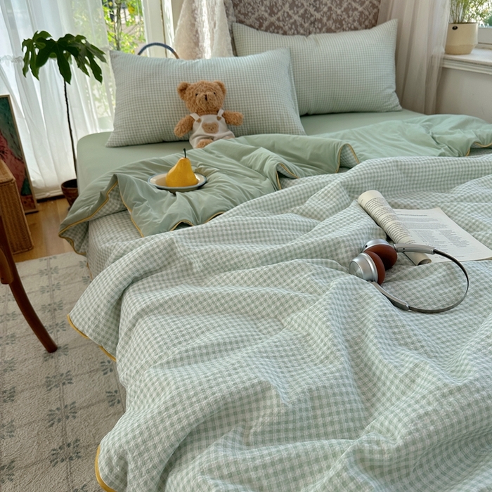 91家纺网 家纺一手货源 找家纺 贝扬思家纺 2026新款泡芙纱无印单夏被夏凉被空调被 夏日