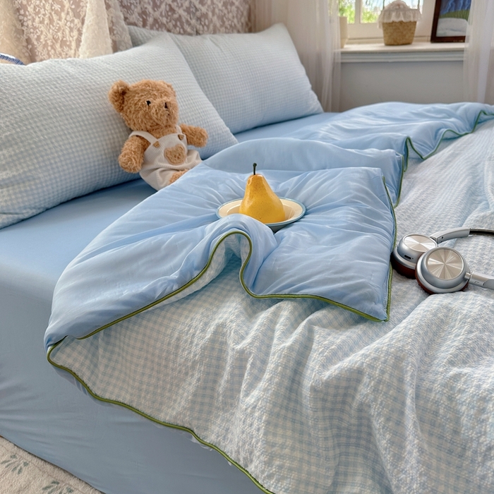 91家纺网 家纺一手货源 找家纺 贝扬思家纺 2026新款泡芙纱无印单夏被夏凉被空调被 晴天