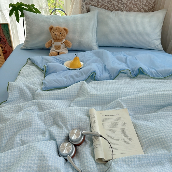 91家纺网 家纺一手货源 找家纺 贝扬思家纺 2026新款泡芙纱无印单夏被夏凉被空调被 晴天