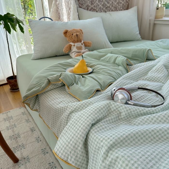 91家纺网 家纺一手货源 找家纺 贝扬思家纺 2026新款泡芙纱无印单夏被夏凉被空调被 夏日