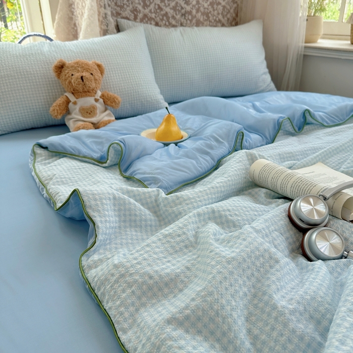 91家纺网 家纺一手货源 找家纺 贝扬思家纺 2026新款泡芙纱无印单夏被夏凉被空调被 晴天