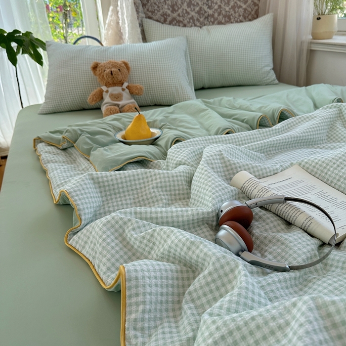 91家纺网 家纺一手货源 找家纺 贝扬思家纺 2026新款泡芙纱无印单夏被夏凉被空调被 夏日