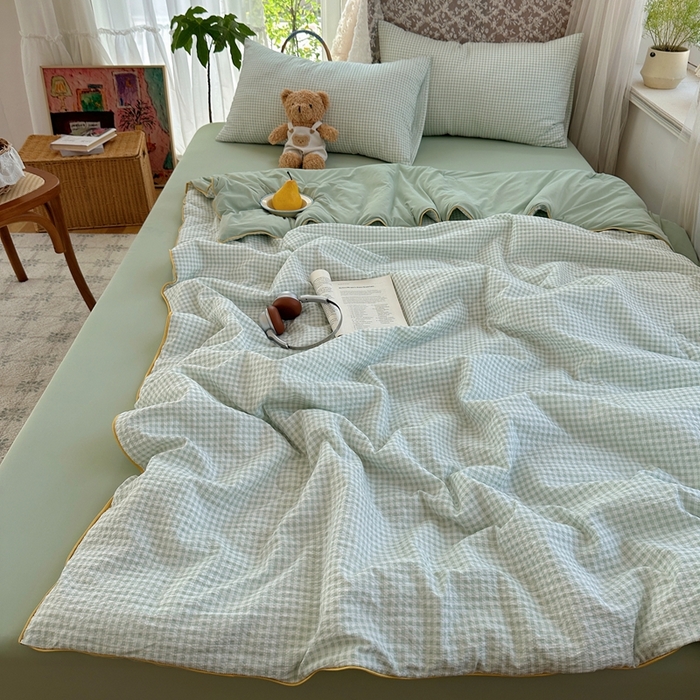 91家纺网 家纺一手货源 找家纺 贝扬思家纺 2026新款泡芙纱无印单夏被夏凉被空调被 夏日