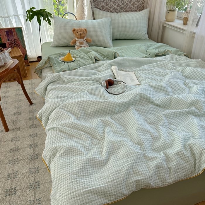 91家纺网 家纺一手货源 找家纺 贝扬思家纺 2026新款泡芙纱无印单夏被夏凉被空调被 夏日