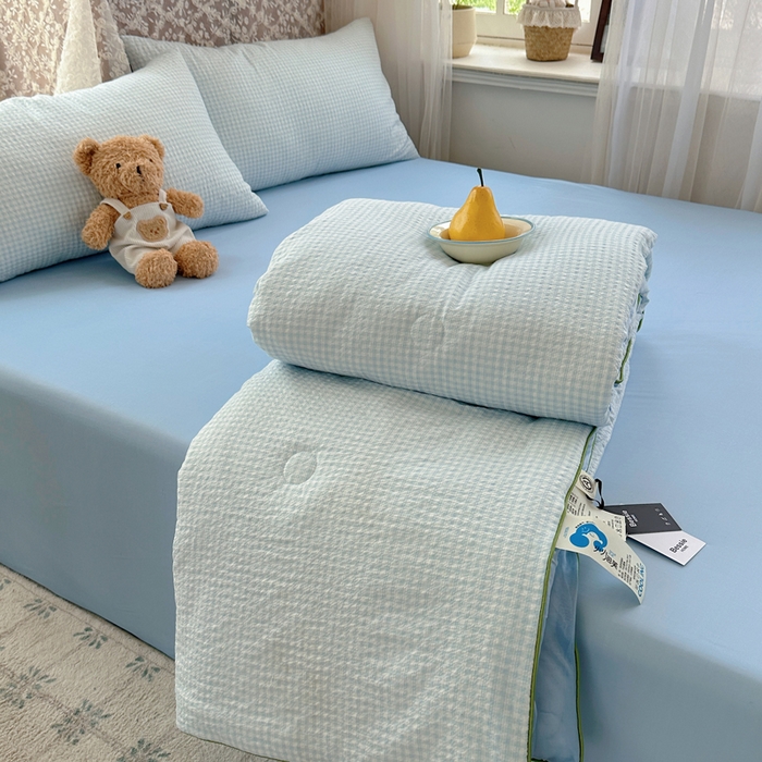 91家纺网 家纺一手货源 找家纺 贝扬思家纺 2026新款泡芙纱无印单夏被夏凉被空调被 晴天