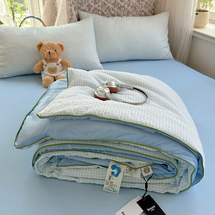 91家纺网 家纺一手货源 找家纺 贝扬思家纺 2026新款泡芙纱无印单夏被夏凉被空调被 晴天