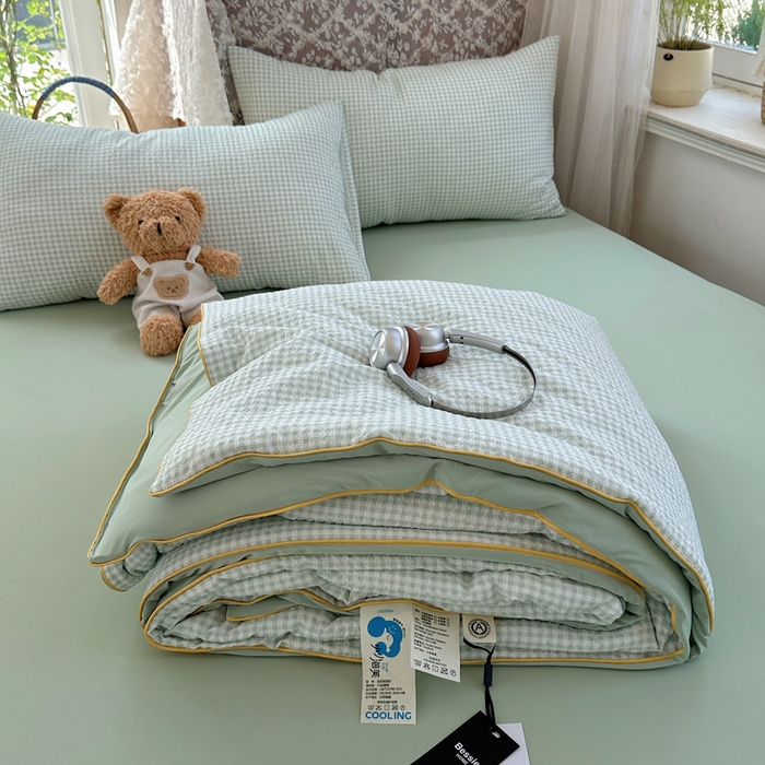 91家纺网 家纺一手货源 找家纺 贝扬思家纺 2026新款泡芙纱无印单夏被夏凉被空调被 夏日