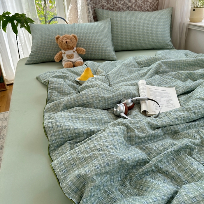 91家纺网 家纺一手货源 找家纺 贝扬思家纺 2026新款泡芙纱无印单夏被夏凉被空调被 浅草