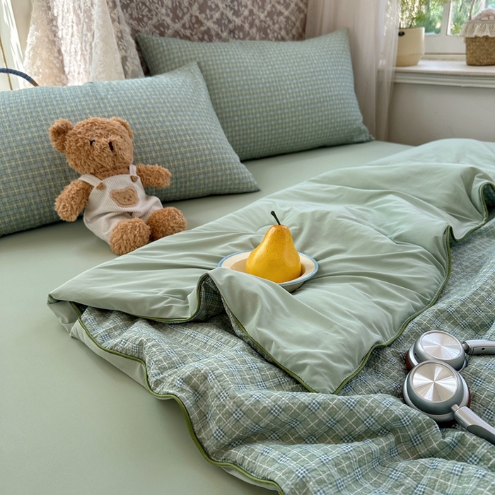 91家纺网 家纺一手货源 找家纺 贝扬思家纺 2026新款泡芙纱无印单夏被夏凉被空调被 浅草