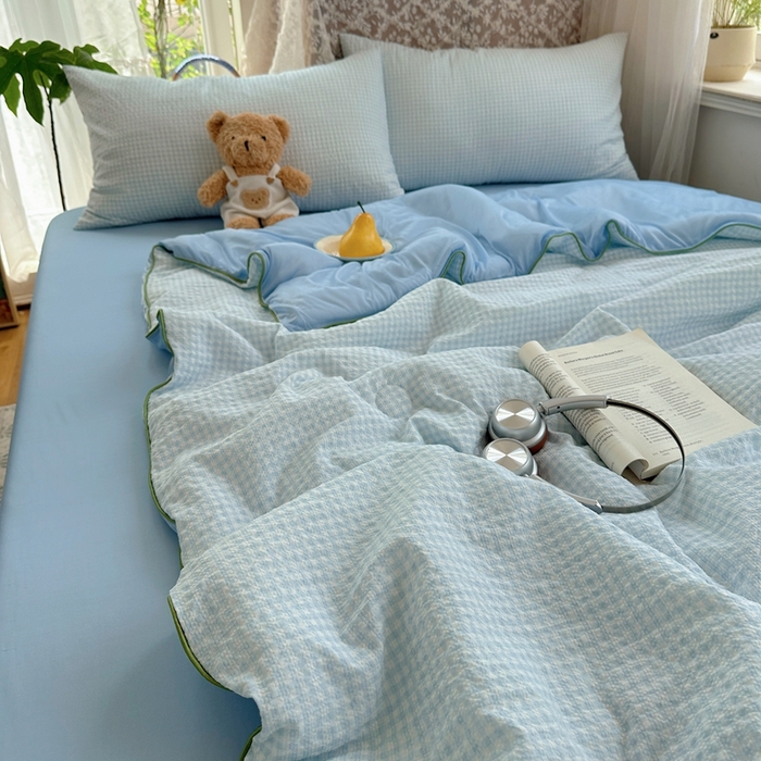 91家纺网 家纺一手货源 找家纺 贝扬思家纺 2026新款泡芙纱无印单夏被夏凉被空调被 晴天