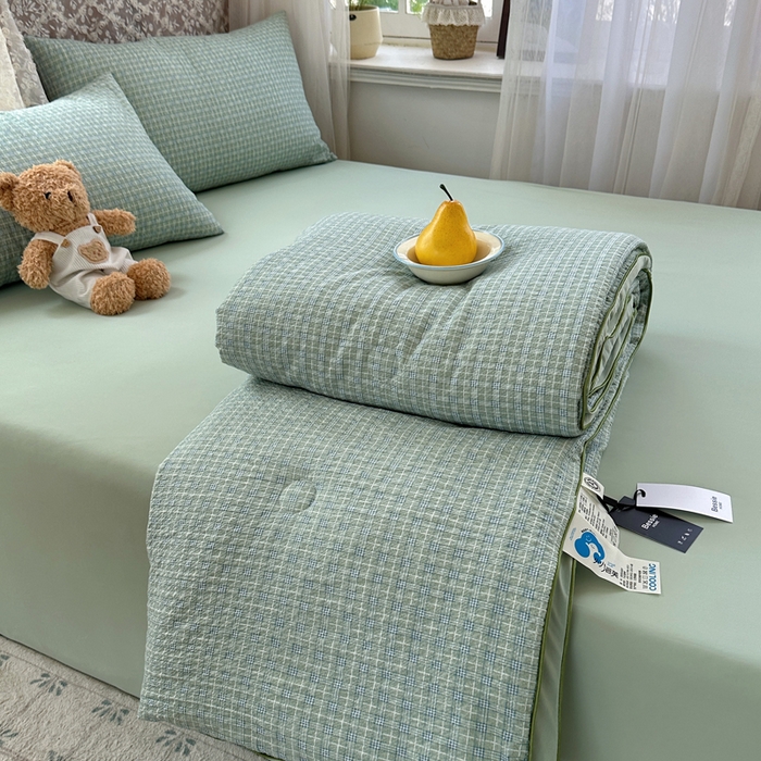 91家纺网 家纺一手货源 找家纺 贝扬思家纺 2026新款泡芙纱无印单夏被夏凉被空调被 浅草