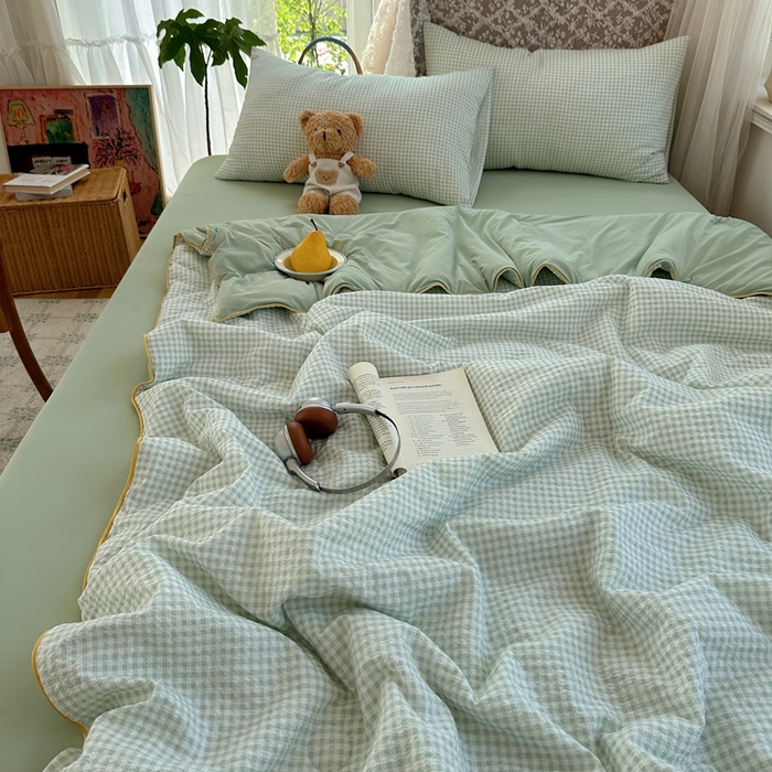 91家纺网 家纺一手货源 找家纺 贝扬思家纺 2026新款泡芙纱无印单夏被夏凉被空调被 夏日