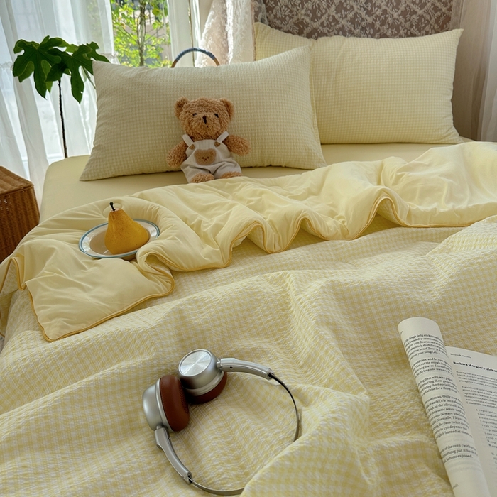 91家纺网 家纺一手货源 找家纺 贝扬思家纺 2026新款泡芙纱无印单夏被夏凉被空调被 晨光