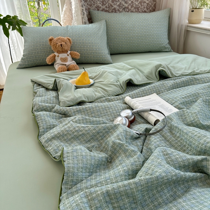 91家纺网 家纺一手货源 找家纺 贝扬思家纺 2026新款泡芙纱无印单夏被夏凉被空调被 浅草