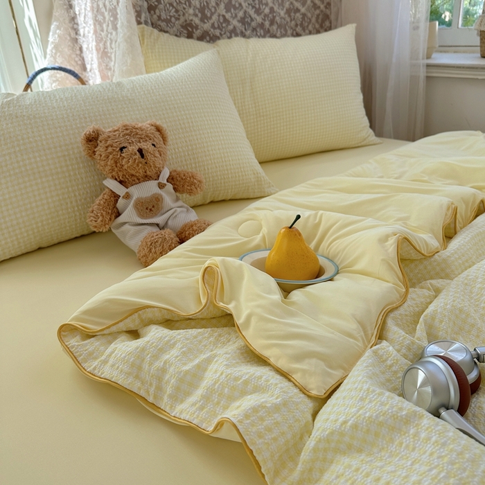 91家纺网 家纺一手货源 找家纺 贝扬思家纺 2026新款泡芙纱无印单夏被夏凉被空调被 晨光