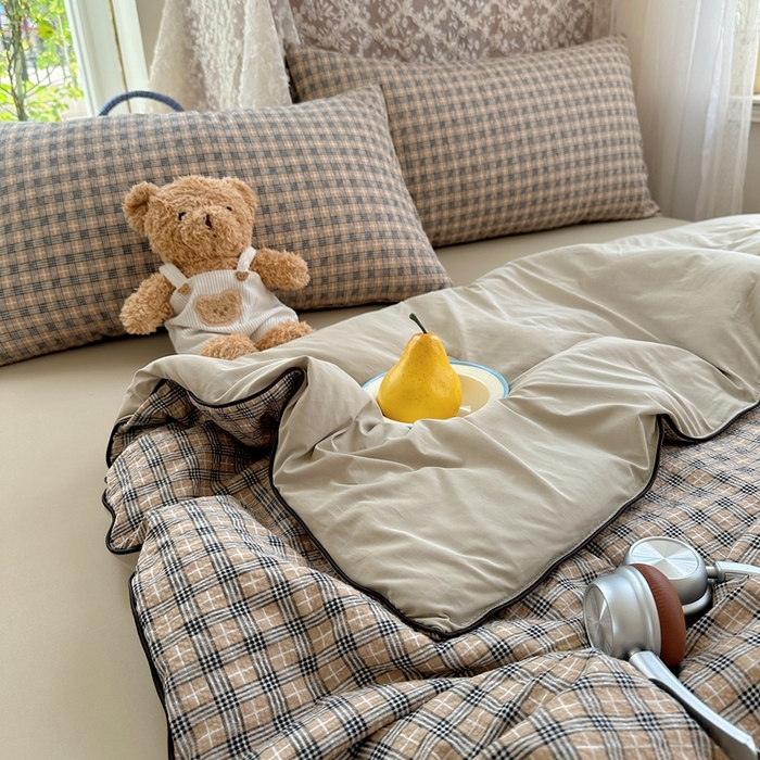 91家纺网 家纺一手货源 找家纺 贝扬思家纺 2026新款泡芙纱无印单夏被夏凉被空调被 暖阳