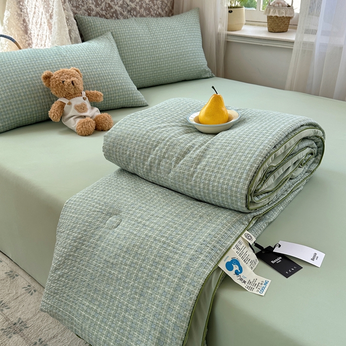 91家纺网 家纺一手货源 找家纺 贝扬思家纺 2026新款泡芙纱无印单夏被夏凉被空调被 浅草