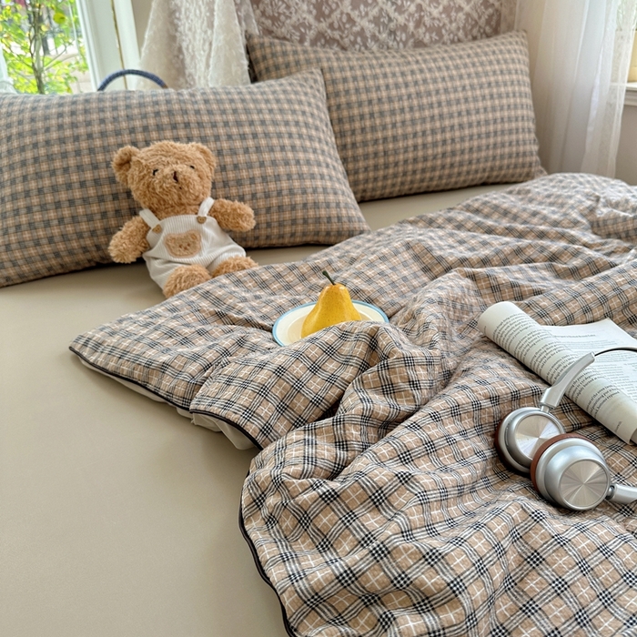 91家纺网 家纺一手货源 找家纺 贝扬思家纺 2026新款泡芙纱无印单夏被夏凉被空调被 暖阳