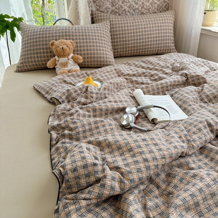 91家纺网 家纺一手货源 找家纺 贝扬思家纺 2026新款泡芙纱无印单夏被夏凉被空调被 暖阳