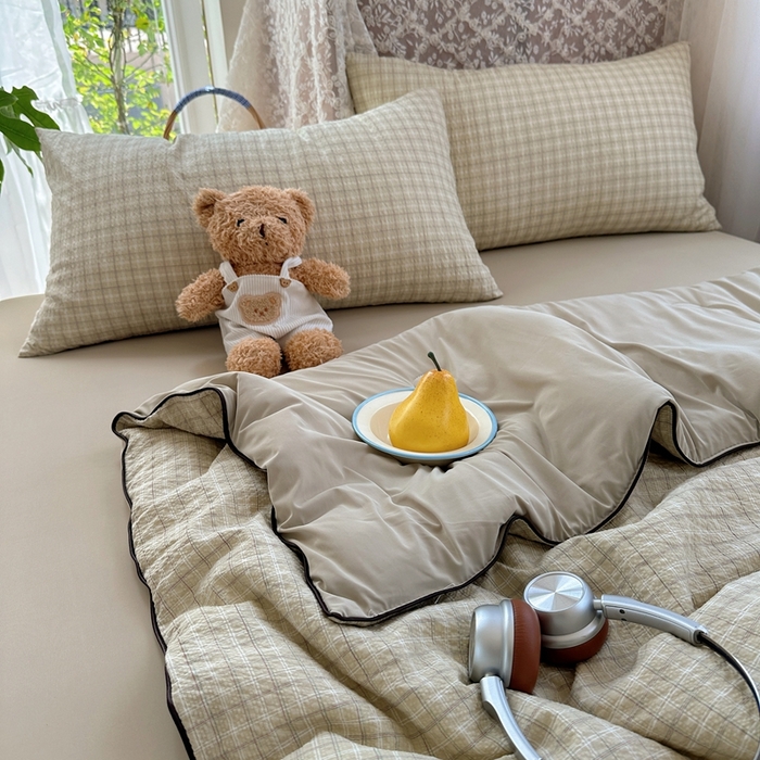 91家纺网 家纺一手货源 找家纺 贝扬思家纺 2026新款泡芙纱无印单夏被夏凉被空调被 阴天