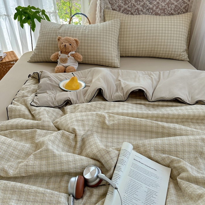 91家纺网 家纺一手货源 找家纺 贝扬思家纺 2026新款泡芙纱无印单夏被夏凉被空调被 阴天