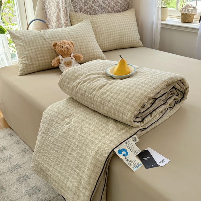 91家纺网 家纺一手货源 找家纺 贝扬思家纺 2026新款泡芙纱无印单夏被夏凉被空调被 阴天