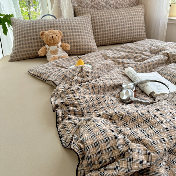 91家纺网 家纺一手货源 找家纺 贝扬思家纺 2026新款泡芙纱无印单夏被夏凉被空调被 暖阳