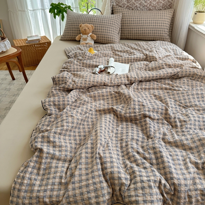 91家纺网 家纺一手货源 找家纺 贝扬思家纺 2026新款泡芙纱无印单夏被夏凉被空调被 暖阳