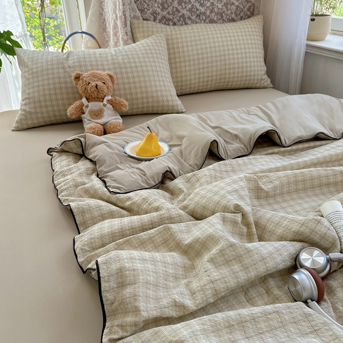 91家纺网 家纺一手货源 找家纺 贝扬思家纺 2026新款泡芙纱无印单夏被夏凉被空调被 阴天