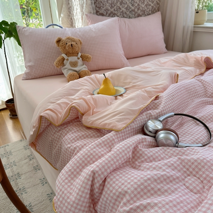 91家纺网 家纺一手货源 找家纺 贝扬思家纺 2026新款泡芙纱无印单夏被夏凉被空调被 微风