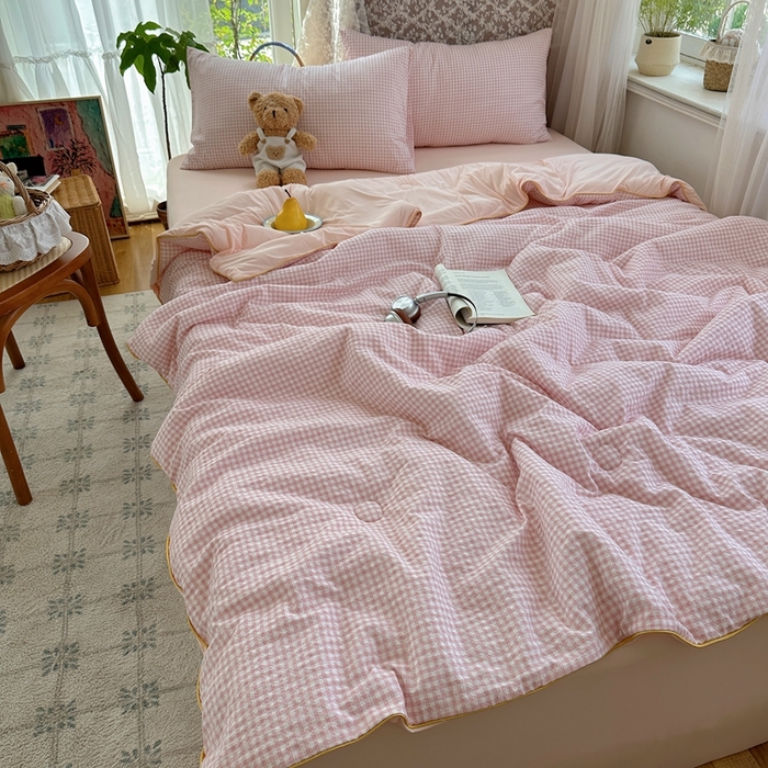 91家纺网 家纺一手货源 找家纺 贝扬思家纺 2026新款泡芙纱无印单夏被夏凉被空调被 微风